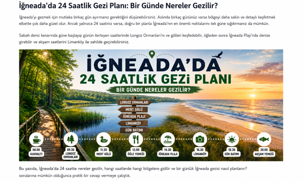 İğneada'da 24 Saatlik Gezi Planı 1 İğneada'da 24 Saatlik Gezi Planı