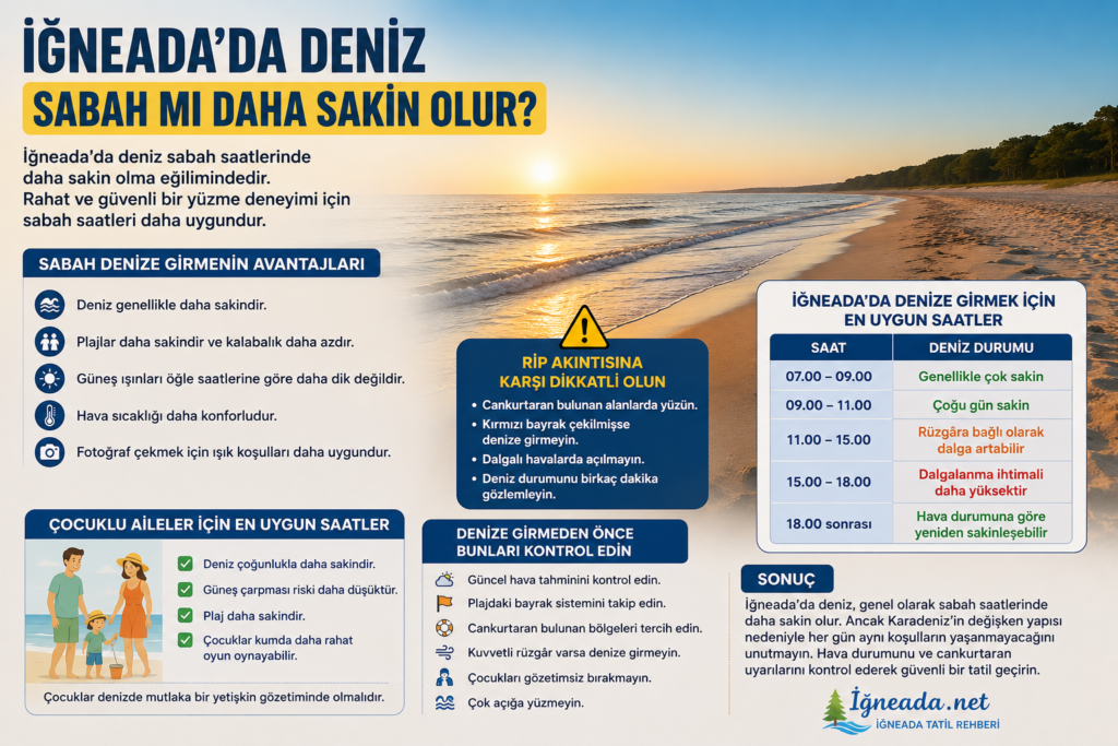 İğneada Deniz Ne Zaman Sakin Olur? | En İyi Yüzme Saatleri 1 İğneada'da Deniz Sabah mı Daha Sakin Olur